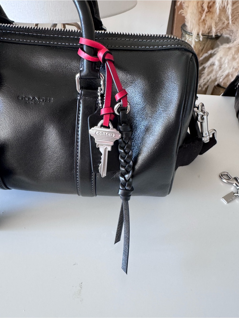 Coach Venturer 27 Key and Leather Braid Charm - Picture 2 of 4